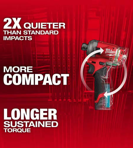 M12 FUEL SURGE 12V Lithium-Ion Brushless Cordless 1/4 In. Hex Impact Driver Compact Kit W/Two 2.0Ah Batteries, Bag