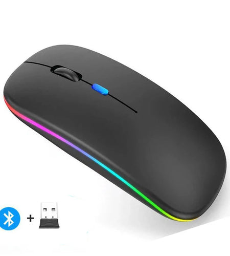 Rechargeable Wireless Mouse Bluetooth-Compatible 2.4Ghz Dual Modes Computer Mice with Nano Receiver for PC Laptop Macbook