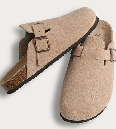 Suede Clogs for Women Men Summer Cork Mules Soft Footbed Sandals with Arch Support New Leisure Fashion Genuine Clogs