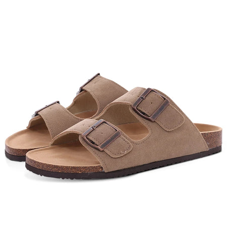 Suede Clogs for Women Men Summer Cork Mules Soft Footbed Sandals with Arch Support New Leisure Fashion Genuine Clogs