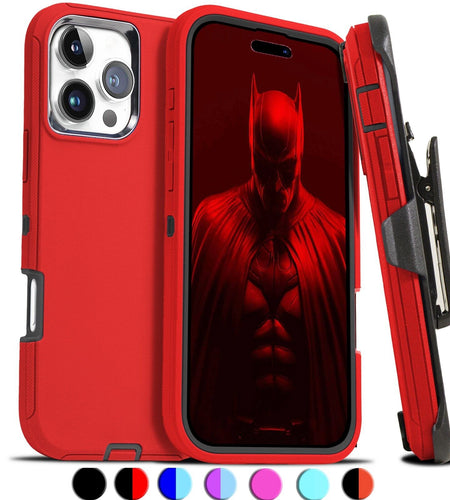 For Iphone 16 15 14 plus 13 12 Pro Max Shockproof Heavy Duty Case + Belt Clip