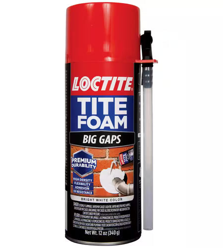 TITE FOAM Big Gaps Spray Foam, Bright White, 12 Oz. Can, Insulating Spray Foam Sealant